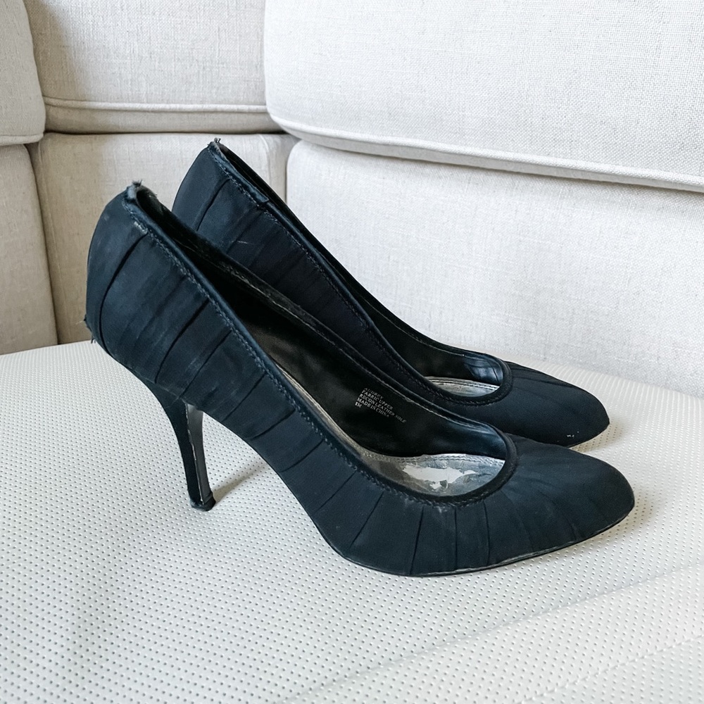 White House Black Market Chiffon Black Heels